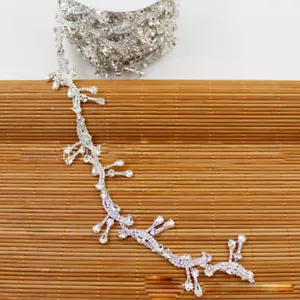 90 cm Cadena de Cristal Estrás Hágalo usted mismo Boda Ropa Borde Joyería Hacer Artesanía - Imagen 1 de 8