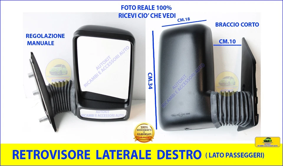 RETROVISORE SPECCHIO SPECCHIETTO DX SPECIFICO COMPATIBILE PER   DAILY 99>06 - Immagine 1 di 2
