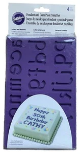 WILTON FONDANT & GUM PASTE MOLDS (4 SETS) 26-UPPER & 26-LOWER CASE/0-9 &?-NEW - Picture 1 of 5