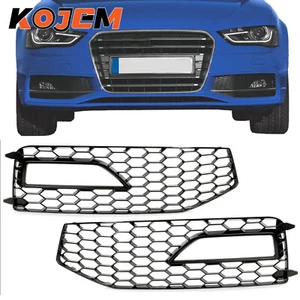Honeycomb Front Fog Light Grille Cover For Audi A4 S-Line B8.5 RS4 2013-15 2016 - Picture 1 of 12
