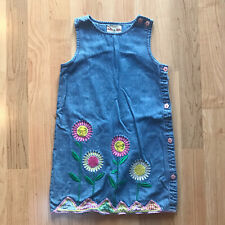Toffee Apple Girls Size 6 Denim Spring Flower Jumper Dress Cute Button Details