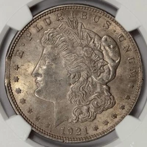 1921 NGC MS62 Curved Clip Morgan Silver Dollar Mint Error - Picture 1 of 4