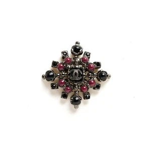 Chanel 2012 Mono Boucle Oreille Puce XL Black metal single CC Earring Stud - Photo 1/4