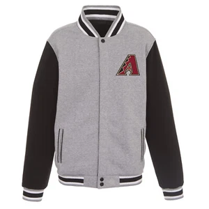 MLB Arizona Diamondbacks Reversible Full Snap Fleece Jacket 2 Front Logos JHD - Picture 1 of 5