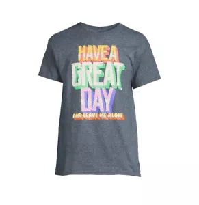 Men's Graphic Tee Shirt Size Small Gray Short Sleeve Have A Nice Day Print New - Picture 1 of 8