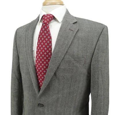 Chaps 100% шерсти фланели серый Herringbone Blazer Sport пальто куртка 40R - Изображение 1 из 4