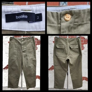 2 BASSIKE Military Fatigue Utility Pants Army Olive Green patch pockets cotton - Picture 1 of 16