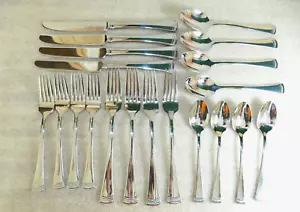 Lenox 18/10 Stainless Flatware lot of 20 PORTOLA Glossy Spoons Forks Knives - Picture 1 of 12