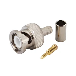 Connettore a saldare a crimpare maschio BNC per cavo coassiale RG58 RG195 RG400 RG142 - Foto 1 di 3