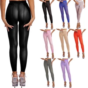 Damen Strapstrümpfe Spandex Tights Einfarbig Netzstrumpfhose Compression Hose - Bild 1 von 123