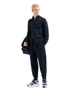EA7 Tuta Uomo Visibility con Collo Alto Full Zip in Jersey di Cotone - Foto 1 di 12