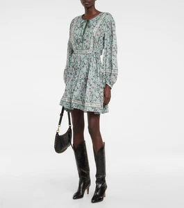 Isabel Marant Etoile Dress EU 42 AU 14 US 10 Gilinesia Blue Green Floral Cotton - Bild 1 von 11