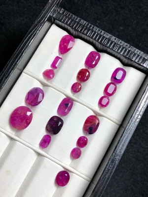 34 Cts Natural Included Ruby Mix Color 18 Piece loose gemstone lot From Afghanis - Image 1 of 3