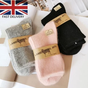 3/6 Pairs Mongolia 100% Pure Cashmere Wool Warmer Women Socks Christmas gift 5-9 - Picture 1 of 13