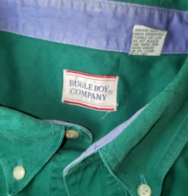 Bugle Boy Mens XL Green Short Sleeve Button Down Shirt - Image 1 of 4