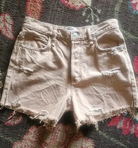 Free People We the Free Brown Women's Frayed Destressed Cutoff Shorts Size 27 - Picture 1 of 7