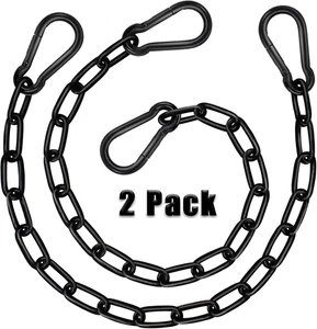Cadena de alta resistencia 21 pulgadas, cadena oscilante negra capacidad 660 lb, extensor de cadena colgante, - Imagen 1 de 7