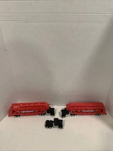 Lot Of 2 Galoob Micro Machines 1988 Big Rig Hauler Car Carrier Semis 3rd Semi - Picture 1 of 12