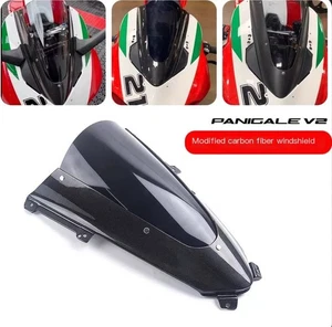 FOR Ducati Panigale V2 V4/S FULLSIX UPPER CARBON WINDSCREEN FAIRING SMOKE SCREEN - Imagen 1 de 6