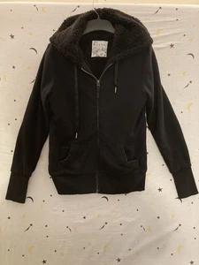 Kirra Damen Hoodie Jacke Small schwarz Fleece gefüttert Reißverschluss Freizeit warm - Bild 1 von 10