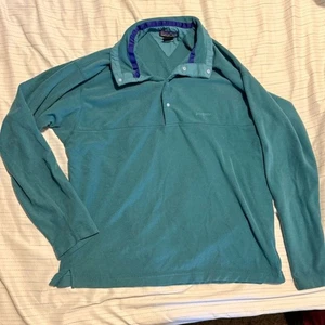 Patagonia Teal 1/4 Snap Pullover Vintage 90s Women's size Small - Picture 1 of 5
