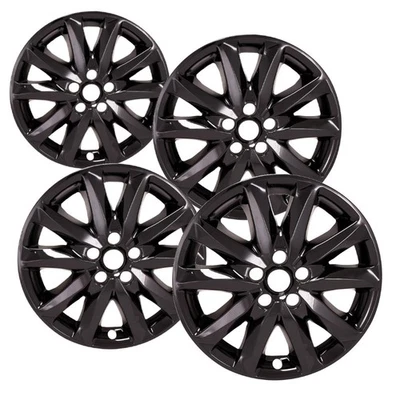 Set of 4 Gloss Black 18" Impostor Wheel Skins for 17-19 MAZDA Mazda3 Rim Covers Foto 1 de 4