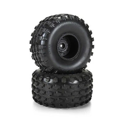 Pro-Line 1/10 Dirt Hawg 2.0 F/R 2.6" MT Tires w/ Black Wheels (2) QUAKE & GORGON - Image 1 of 4