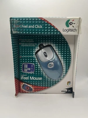 VTG Logitech iFeel Mouse Wheel Mouse M-UN58a USB Transparent Retro PC 90s RARE - Image 1 of 4