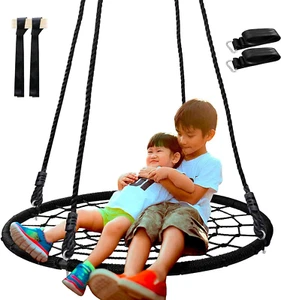 SUPER DEAL 40'' Spider Web Tree Swing Net Swing Platform Rope Swing 71" Detac... - Picture 1 of 13