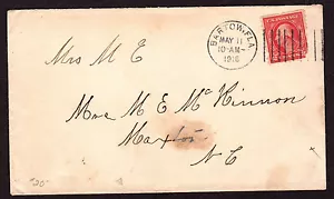 $Florida Machine Cancel Cover, Bartow, 5/11/1916, scarce Bartow cancel - Picture 1 of 3