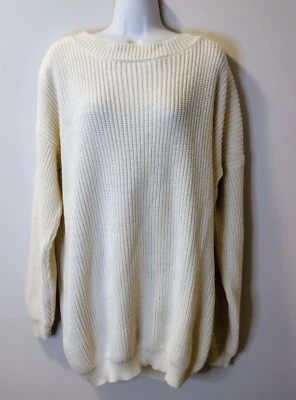 Boohoo Rib-Knit Long Sleeve Crew Neck Sweater Dress Size 24 - Image 1 of 4