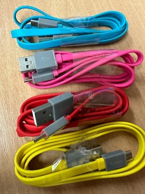 4 Pack Flat Noodle Micro USB Charging Data Sync Cable for Samsung HTC LG Sony UK - Image 1 of 4