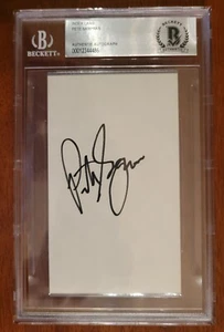 PETE SAMPRAS Signed 3x5 Index Card TENNIS Major Champion Beckett Encapsulated - Picture 1 of 3