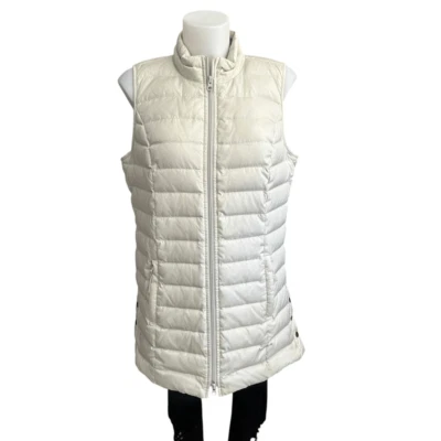 J Jill Womens Down Full Zip Puffer Vest Lightweight sz  Small Midlength - Image 1 of 4