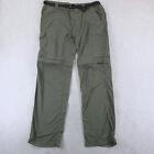 Columbia Pants Mens 36X32 Green Convertible Cargo Pockets Omni Shade Hiking Belt