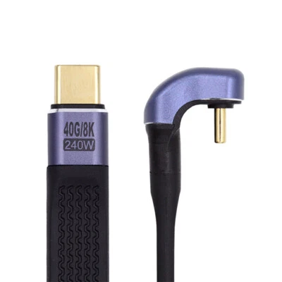 CY 240W Type-C USB-C Male to Male USB4 40Gbps Flat Slim Cable for Laptop 13cm - Image 1 of 4