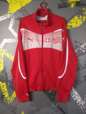 Switzerland Team Training Football Soccer Jacket Red Puma Men Size L ig93 - Image 1 of 4