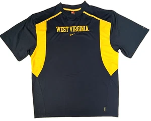 Vintage Nike West Virginia Mountaineers Shirt Mens 2XL Blue WVU Center Swoosh - Picture 1 of 4