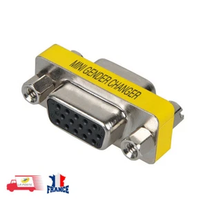 VGA 15 Pin Femelle vers Femelle Mini Gender Changer DB15 Adaptateur Connecteur - Imagen 1 de 4