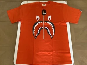 Authentic a bathing ape bape mad shark tee t shirt orange men’s XL new - Picture 1 of 7