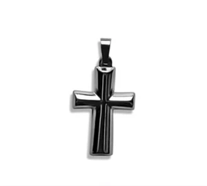 Original Bahnmüller Edelstahl Kreuz Anhänger 36 x 22mm in Silber (1182) - Bild 1 von 1