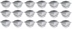 18Pack Solar Silver 4"x4" Square Deck Post Fence Light Bright LED PL244S - Picture 1 of 7