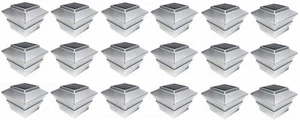 18Pack Solar Silver 4"x4" Square Deck Post Fence Light Bright LED PL244S - Picture 1 of 7