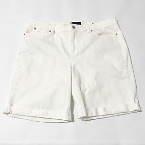 Women's Talbots White Simply Flattering Denim Shorts, Size 16W