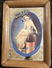 Vintage Rare BLUE SCHLITZ Beer  Fairy Lady Mirror The Beer That Made Milwaukee