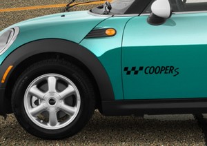 x2 Große Mini Cooper S Auto Aufkleber Aufkleber Dekor kariert Flagge BMW