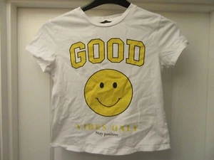 M&Co Kylie Girl's Good Vibes Only T Shirt 12 years White (915) - Picture 1 of 5