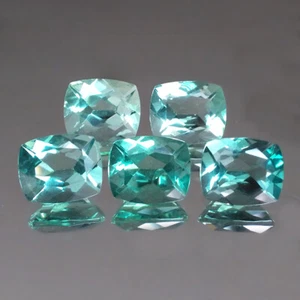 23,34 kt 11 x 9 mm Kissen grün natürlicher Fluorit lose echte Edelsteine - Bild 1 von 3