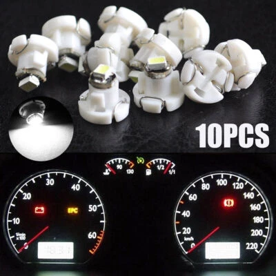 10X White T4 T4.2 Neo Wedge 1-SMD LED Cluster Instrument Dash Climate Bulb Light - Image 1 of 4