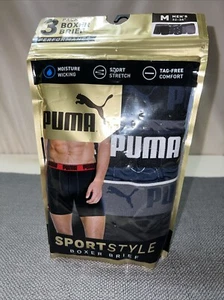 NEW 3 PACK MENS PUMA BOXER BRIEF PERFORMANCE SPORT STYLE SIZE MEDIUM DRY CELL - Picture 1 of 7